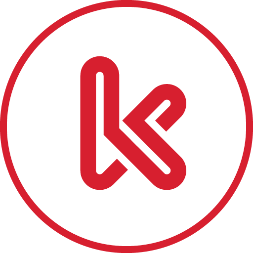 Red and white logo for Kloudville