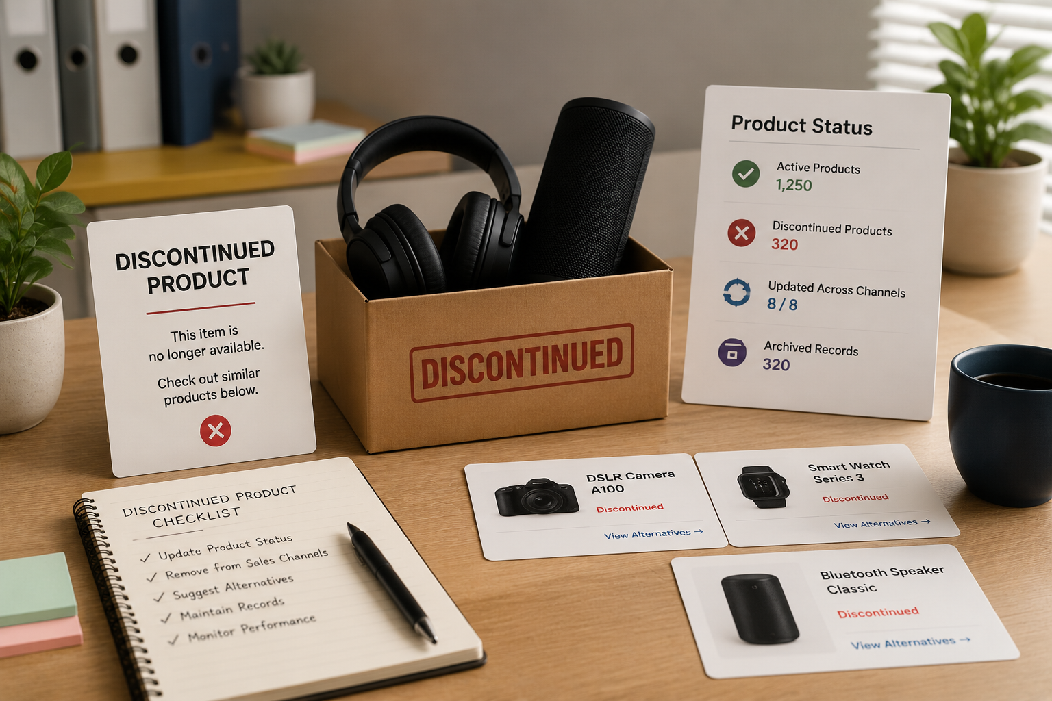 Catalog software handling discontinued products